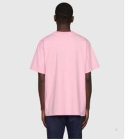 Gucci GG Men Gucci Pineapple Cotton T-Shirt Pink Jersey Crewneck Oversize Fit (3)