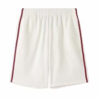 Gucci GG Men Viscose Shorts with Interlocking G Ivory Cotton Jersey Jacquard