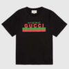 Gucci GG Men Original Gucci Print Oversize T-Shirt Black Cotton Jersey Crewneck