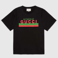 Gucci GG Men Original Gucci Print Oversize T-Shirt Black Cotton Jersey Crewneck (9)