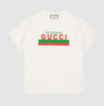 Gucci GG Men Original Gucci Print oversize T-Shirt White Cotton Jersey Crewneck Oversize Fit