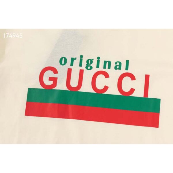 Gucci GG Men Original Gucci Print oversize T-Shirt White Cotton Jersey Crewneck Oversize Fit (2)