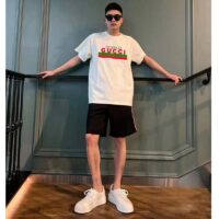 Gucci GG Men Original Gucci Print oversize T-Shirt White Cotton Jersey Crewneck Oversize Fit (1)