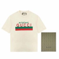 Gucci GG Women Original Gucci Print Oversize T-Shirt White Cotton Jersey Crewneck (1)