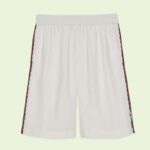 Gucci GG Women Viscose Shorts with Interlocking G Ivory Cotton Jersey Jacquard