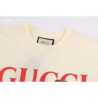 Gucci GG Women Bananya Cat Cotton T-Shirt White Cotton Jersey Crewneck Oversize Fit (11)