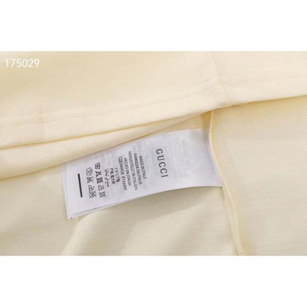 Gucci GG Women Bananya Cat Cotton T-Shirt White Cotton Jersey Crewneck Oversize Fit (9)
