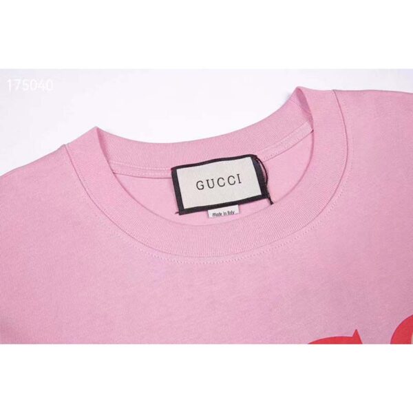 Gucci GG Women Bananya Cotton T-Shirt Pink Jersey Crewneck Oversize Fit (1)