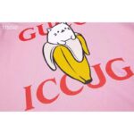 Gucci GG Men Bananya Cotton T-Shirt Pink Jersey Crewneck Oversize Fit - Image 4