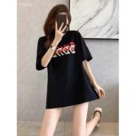 Gucci GG Women Cotton Jersey T-Shirt Black Gucci Mirror Print Crewneck Oversize Fit - immagine 11