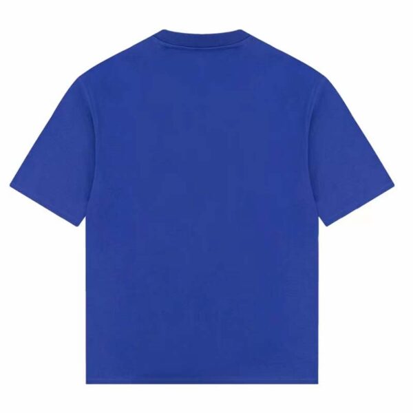 Gucci GG Women Cotton Jersey T-Shirt Blue Gucci Mirror Print Crewneck Oversize Fit