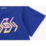 Gucci GG Women Cotton Jersey T-Shirt Blue Gucci Mirror Print Crewneck Oversize Fit - Image 7