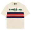 Gucci GG Women Cotton T-Shirt White Cotton Jersey Crewneck Oversize