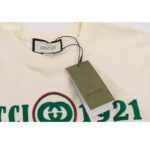 Gucci GG Men Cotton T-Shirt White Cotton Jersey Crewneck Oversize - Image 7