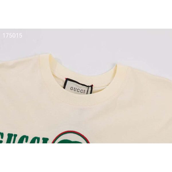 Gucci GG Women Cotton T-Shirt White Cotton Jersey Crewneck Oversize (9)