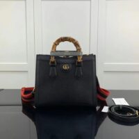 Gucci GG Women Diana Small Tote Bag Double G Black Leather (1)