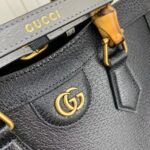 Gucci GG Women Diana Small Tote Bag Double G Black Leather - Imagen 7