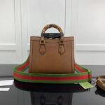 Gucci GG Women Diana Small Tote Bag Double G Brown Cuir Leather - Image 3