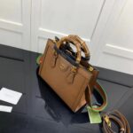 Gucci GG Women Diana Small Tote Bag Double G Brown Cuir Leather - Image 4