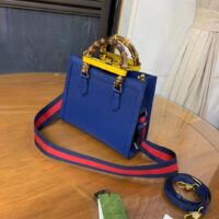 Gucci GG Women Diana Small Tote Bag Double G Royal Blue Leather (7)