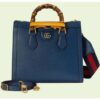 Gucci GG Women Diana Small Tote Bag Double G Royal Blue Leather