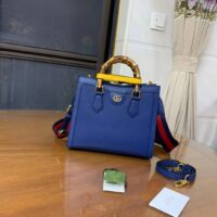 Gucci GG Women Diana Small Tote Bag Double G Royal Blue Leather (7)