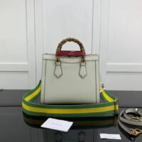Gucci GG Women Diana Small Tote Bag Double G White Leather