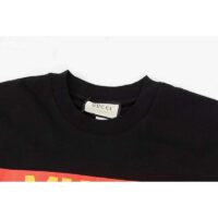 Gucci GG Women Gucci 100 Cotton T-Shirt Black Cotton Jersey Crewneck Oversize Fit (5)