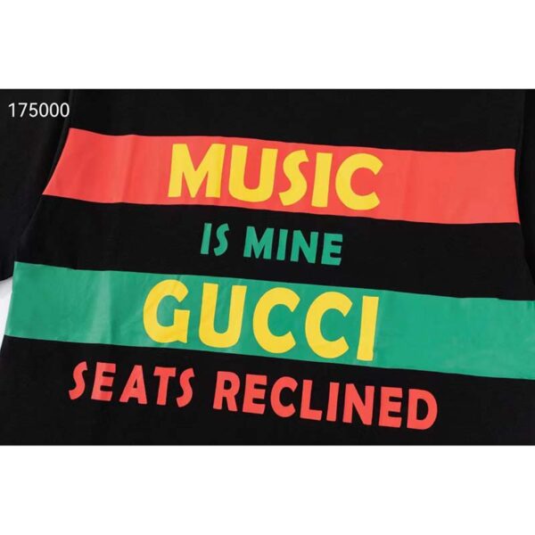 Gucci GG Women Gucci 100 Cotton T-Shirt Black Cotton Jersey Crewneck Oversize Fit (4)