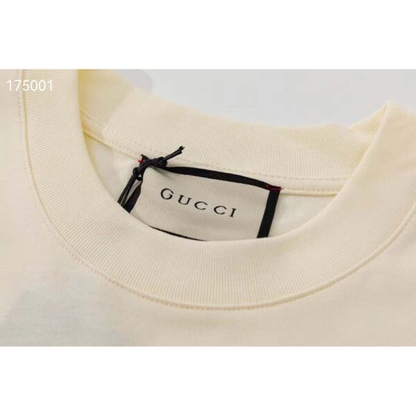 Gucci GG Women Gucci 100 Cotton T-Shirt White Cotton Jersey Crewneck Oversize Fit (1)
