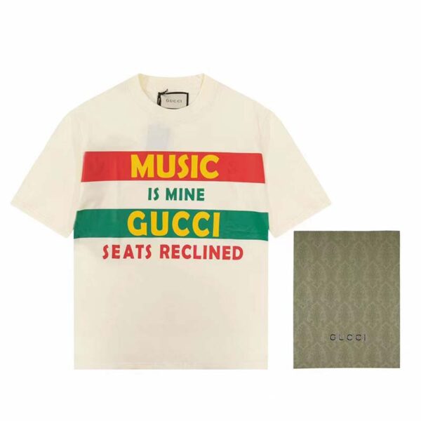 Gucci GG Women Gucci 100 Cotton T-Shirt White Cotton Jersey Crewneck Oversize Fit (8)