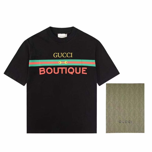 Gucci GG Women Gucci Boutique Print Oversize T-Shirt Cotton Jersey Crewneck (8)
