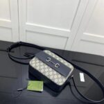 Gucci GG Unisex Horsebit 1955 Small Bag Beige Blue GG Supreme Canvas - Image 3