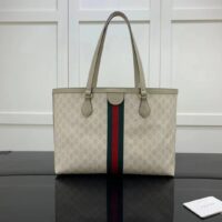 Gucci GG Women Ophidia Medium GG Tote Beige White Supreme Canvas (6)