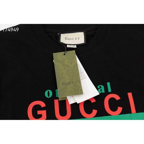 Gucci GG Women Original Gucci Print Oversize T-Shirt Black Cotton Jersey Crewneck (1)