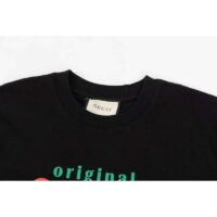 Gucci GG Women Original Gucci Print Oversize T-Shirt Black Cotton Jersey Crewneck (6)