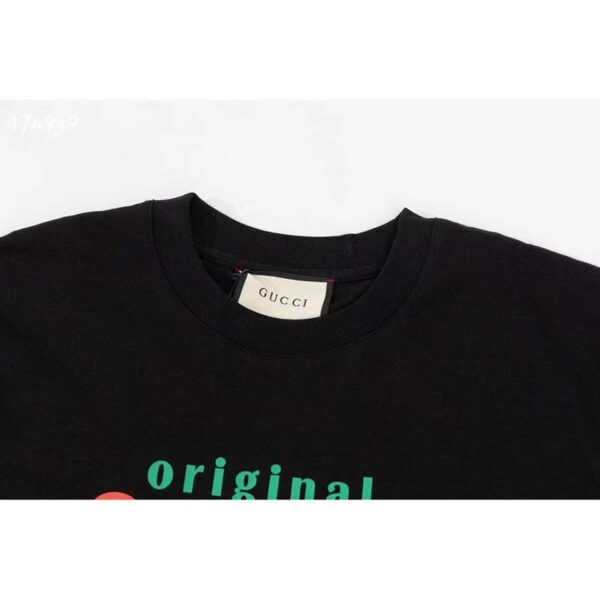 Gucci GG Women Original Gucci Print Oversize T-Shirt Black Cotton Jersey Crewneck (3)