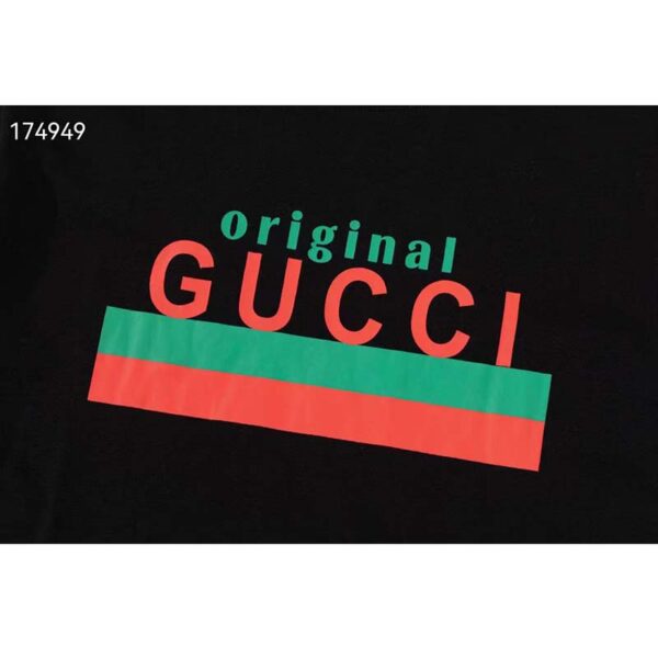 Gucci GG Women Original Gucci Print Oversize T-Shirt Black Cotton Jersey Crewneck (9)