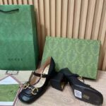 Gucci GG Women's Mid-Heel Pump With Horsebit Black Leather - Image 8