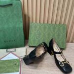 Gucci GG Women's Mid-Heel Pump With Horsebit Black Leather - Image 10