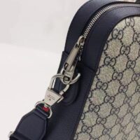 Gucci Unisex Business Case Interlocking G Blue Beige GG Supreme Canvas (9)