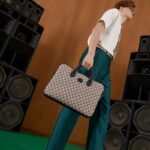 Gucci Unisex Business Case Interlocking G Blue Beige GG Supreme Canvas - Image 7