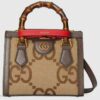 Gucci Unisex Diana Jumbo GG Mini Tote Bag Red Camel Ebony Canvas