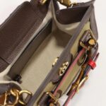 Gucci Unisex Diana Jumbo GG Mini Tote Bag Red Camel Ebony Canvas - Imagen 8