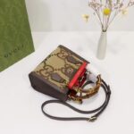 Gucci Unisex Diana Jumbo GG Mini Tote Bag Red Camel Ebony Canvas - Imagen 6