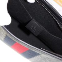 Gucci Unisex GG Black Pouch Black Grey GG Supreme Canvas Blue Red Web (10)