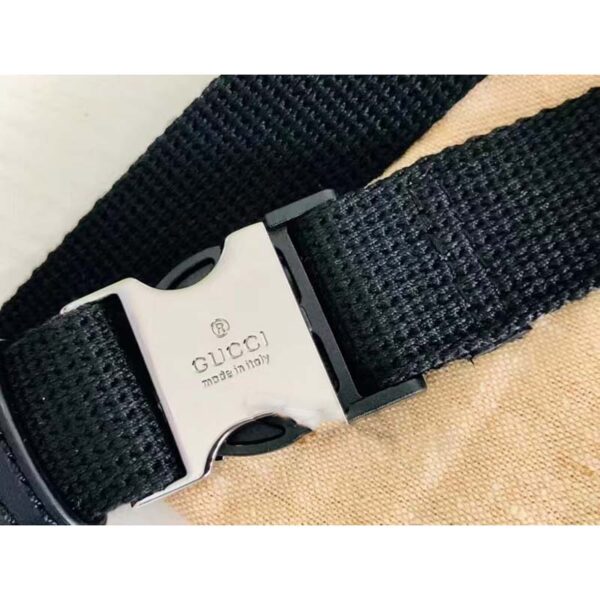Gucci Unisex GG Embossed Belt Bag Black Tonal Leather (7)