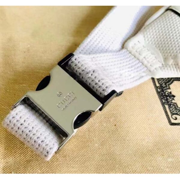 Gucci Unisex GG Embossed Belt Bag White Tonal Leather (10)