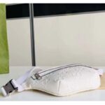 Gucci Unisex GG Embossed Belt Bag White Tonal Leather - Image 4