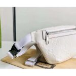 Gucci Unisex GG Embossed Belt Bag White Tonal Leather - Image 6